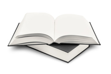 Open book isolated on white background