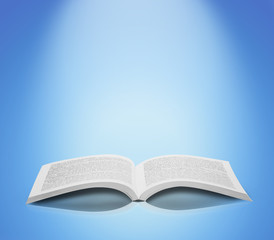 Open book isolated soft background