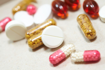 macro shots of tablets and capsules