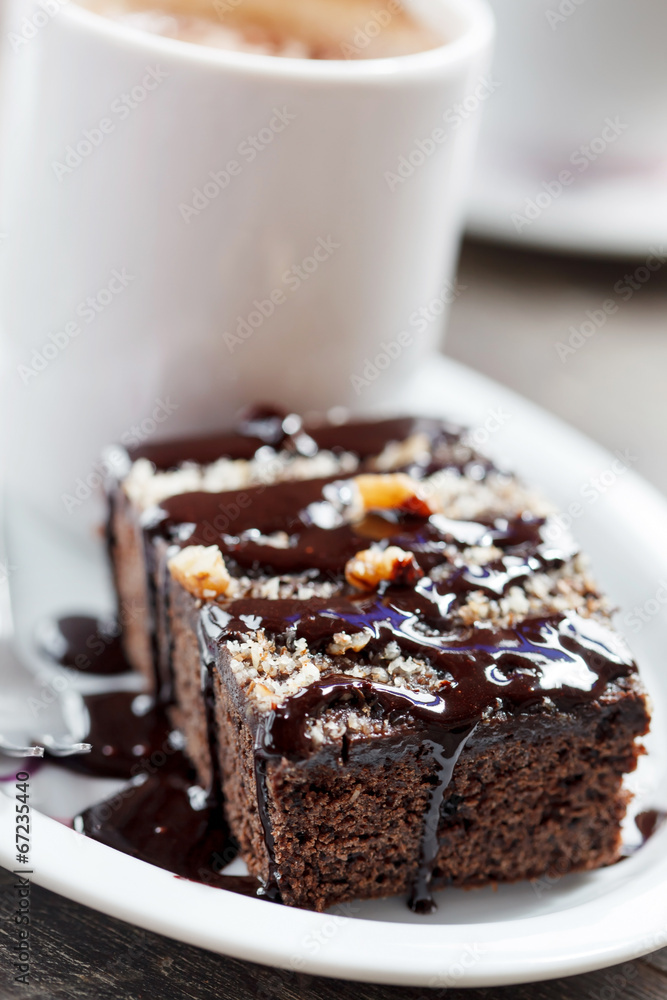 Canvas Prints coffee with brownie