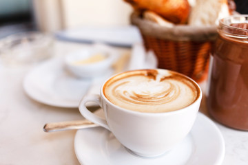 cappuccino with croissants