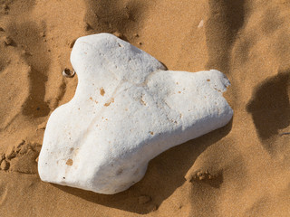 Single stone on a sandy beach