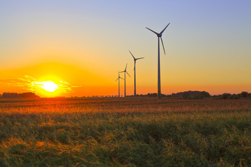 Fototapeta na wymiar Wind farm on Kashubian