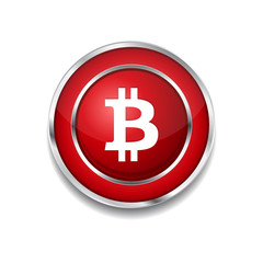 Rounded Bit Coin Sign Icon Button