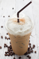 iced blended frappucino, coffee beans