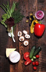 Healthy food. Ingredients for salad