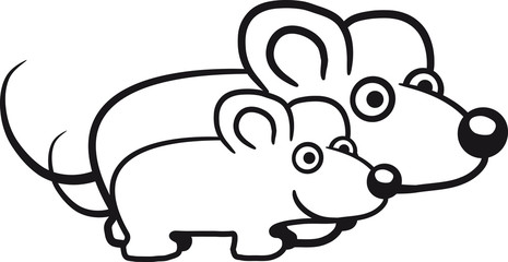 Süße Mama Papa Kind Maus