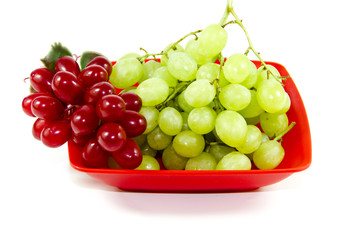 Frische Grüne und Roten Trauben