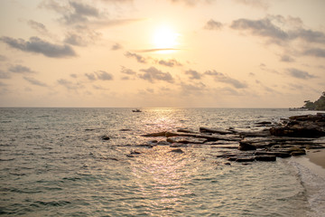 The beautiful seascape under the sunset time