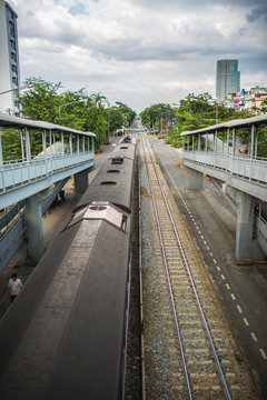 Trains, one type of transportation in Thailand