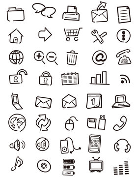 Web icons, buttons, note Vector