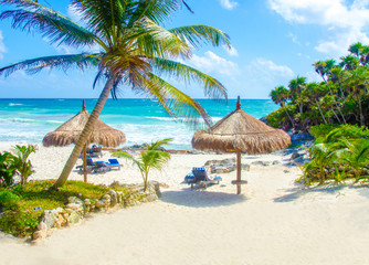 Obraz na płótnie Canvas Beach at Tulum - Mexico Yucatan