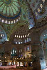 Fototapeta na wymiar Inside Sultanahmet Mosque in Istanbul, Turkey