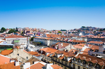 Fototapeta na wymiar Lisbon, Portugal.- May 11: Old Town Lisbon on May 11, 2014