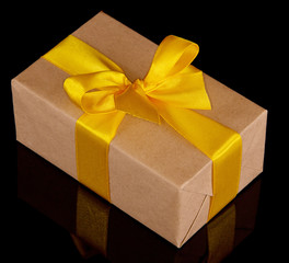 Gift box with yellow bow