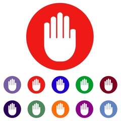 Obraz premium Набор круглых векторных иконок с изображением руки