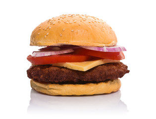 Hamburger isolated on white