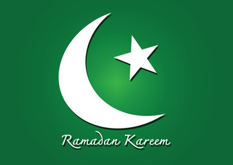 Ramadan Kareem Colorful moon and star for holy month of muslim