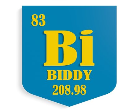 name biddy on shield instead chemical element