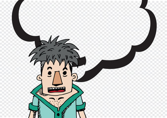 People thinking and peoples talking with dialog speech bubbles