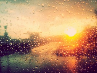 Rainy sunset