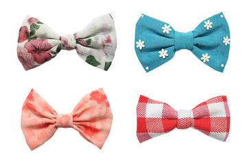 Four bows tie collection isolated on white background