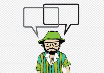 People thinking and peoples talking with dialog speech bubbles