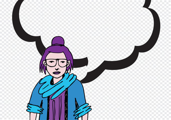 People thinking and peoples talking with dialog speech bubbles