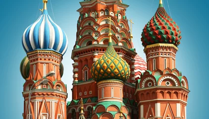 Wall murals Moscow Russia, Moscow, St. Basil's Cathedral on red square