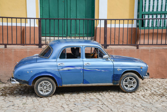 Old car on street in Havana Cuba
