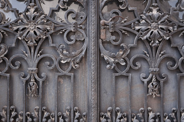 Decorative metal gate of historical building