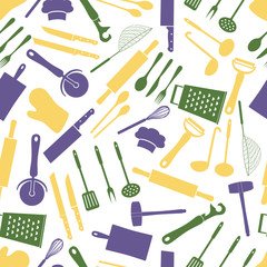 Fototapeta na wymiar home kitchen cooking utensils color pattern eps10
