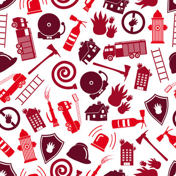 fire brigade red color seamless pattern eps10