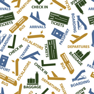 airport signs seamless color pattern eps10