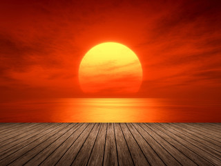 Obraz premium czerwony zachód słońca