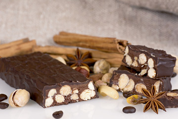 Dark chocolate with nuts