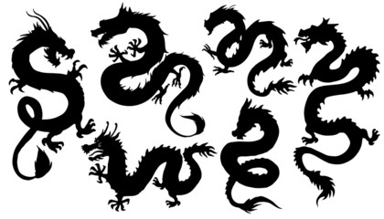 chinese dragon2  silhouettes