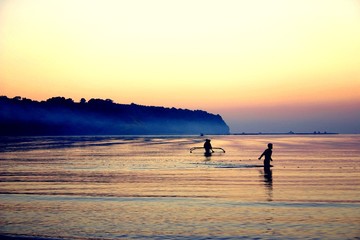 Fototapeta premium Fishermen at sea