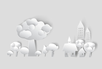 Paper city, abstract background