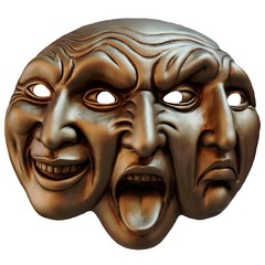 Fototapeta premium carnival mask three faces (different mapping of human emotions)