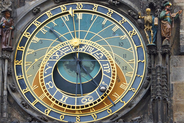 Astronomical clock on the town hall. Prague, Czech Republic