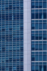 glass facades of skyscrapers
