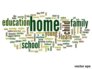 Vector conceptual  education word cloud