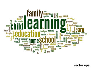 Vector conceptual  education word cloud