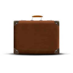 brown suitcase on a white background