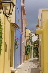Colorful old town of Rethymno is located in Crete