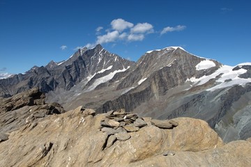 Fototapeta na wymiar High Mountains Named Taschhorn ( 4490 m ) And Alphubel