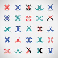 Unusual Letters Set - Isolated On Gray Background