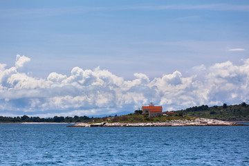 Lighthouse on a Small Island in the Adriatic Sea