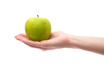  hand with an apple